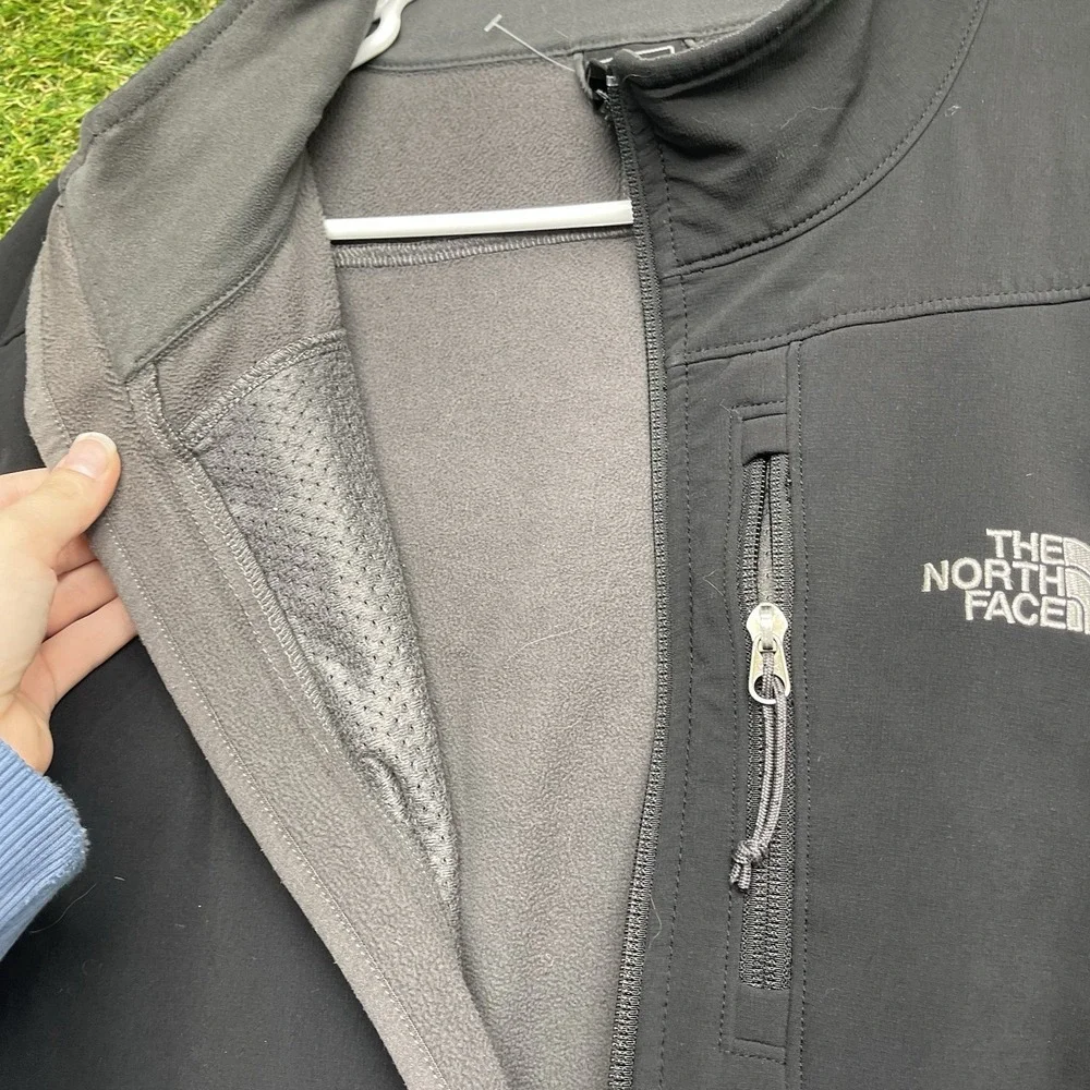 The North Face Jacket Mens Large Apex TNF Soft Shell Fleece Zipper Pockets Hike